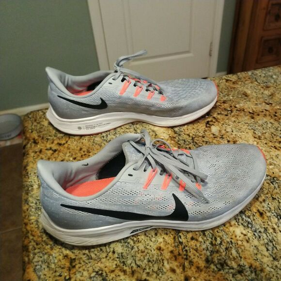 Nike Pegasus Running Shoes 36 Wolf Grey/ Black/ Crimson AQ2203-009 Mens 12 - Picture 1 of 12